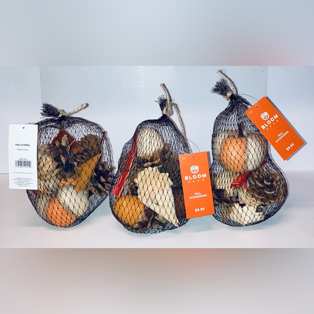 JoAnn Bloom Room Fall Thanksgiving Table Scatter Bowl Filler - NEW! Set of 3.